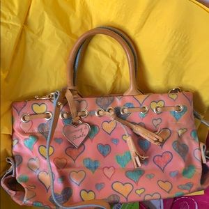 Dooney Bourke pink bag with hearts￼